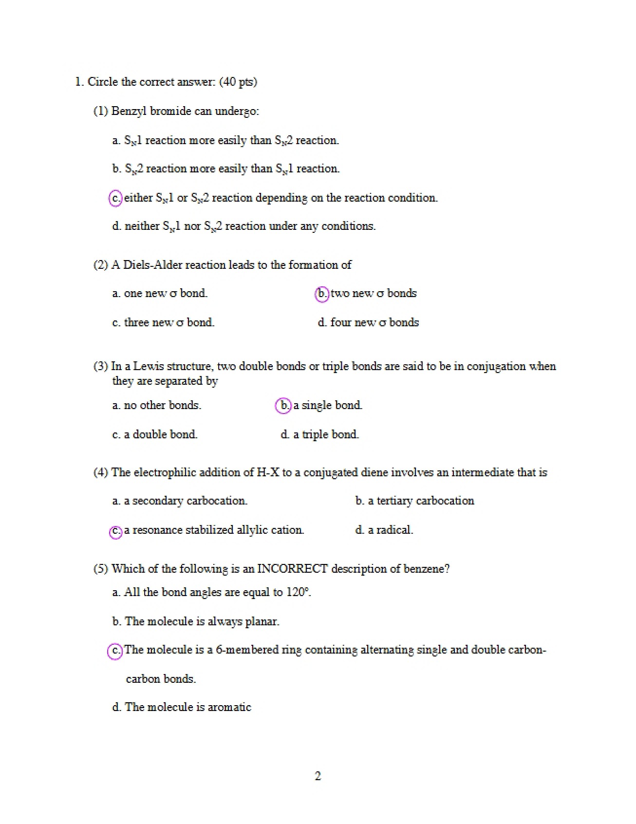 Solutions for Spring 2011 Exam Two