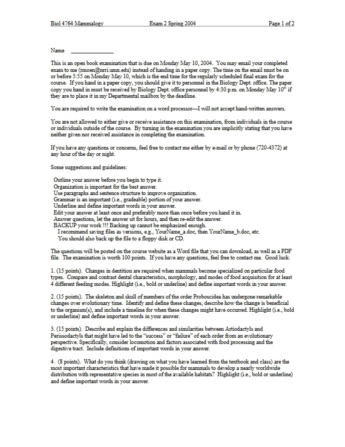 Examination 3