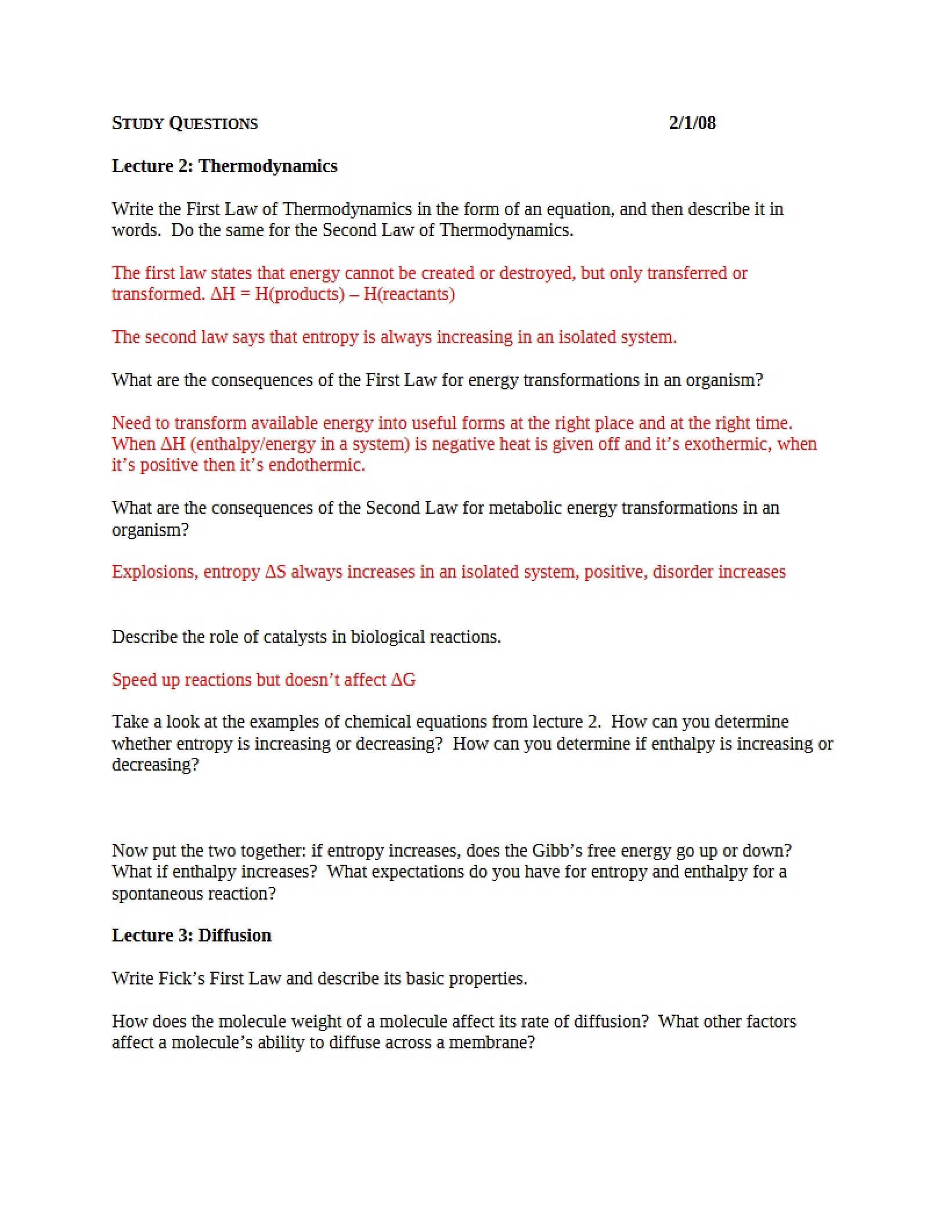 Study Guide for Biology