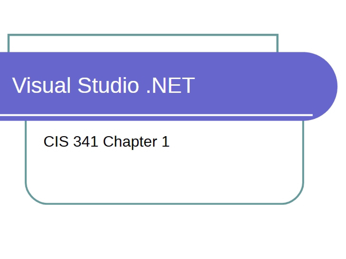 Visual Studio .NET Chapter One