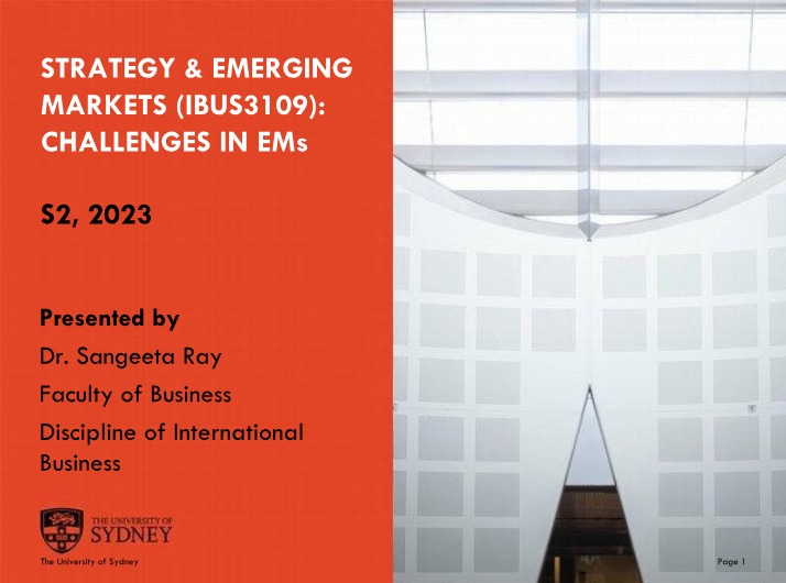 IBUS3109 - Challenges in Emerging Markets