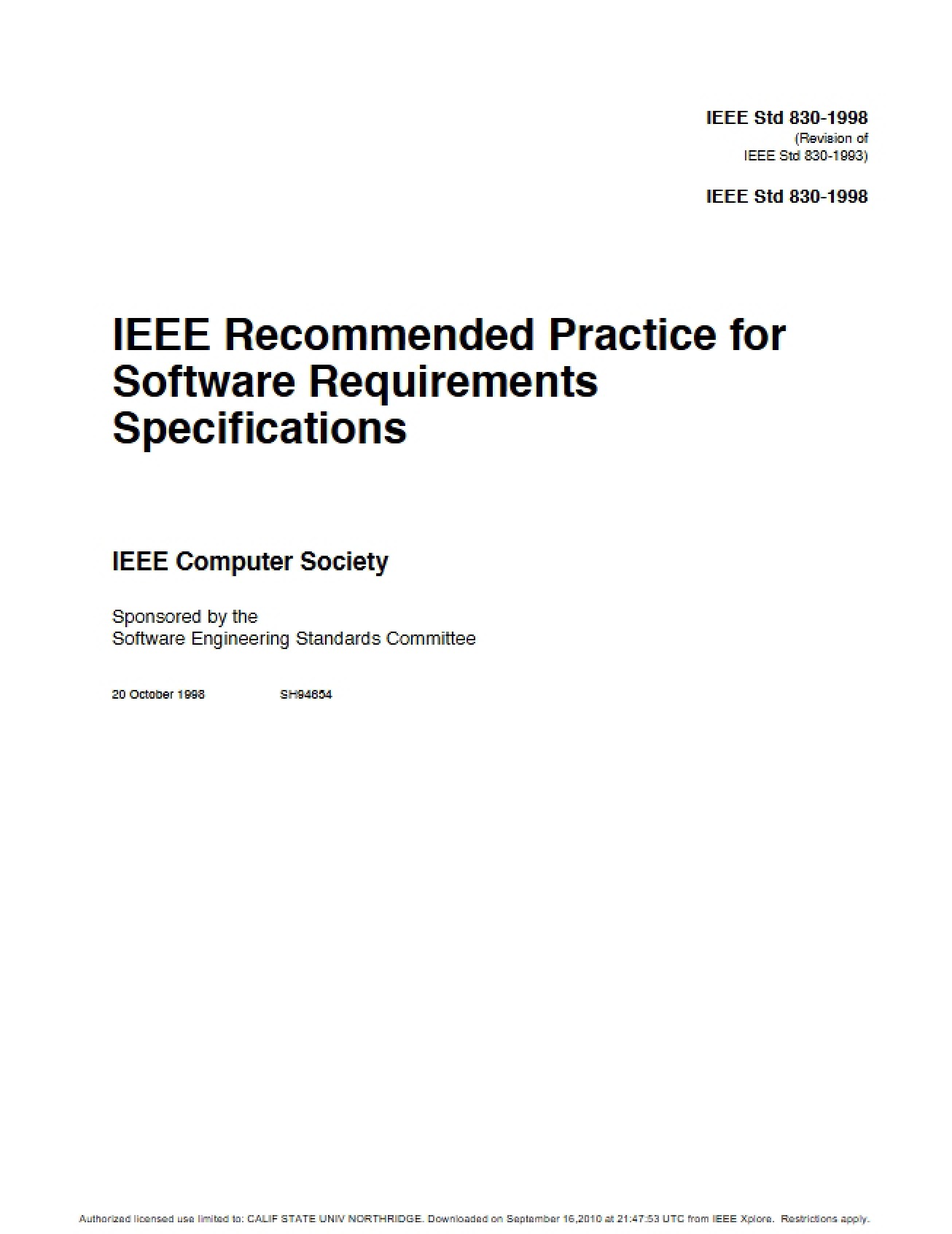 Practices Recommended by IEEE
