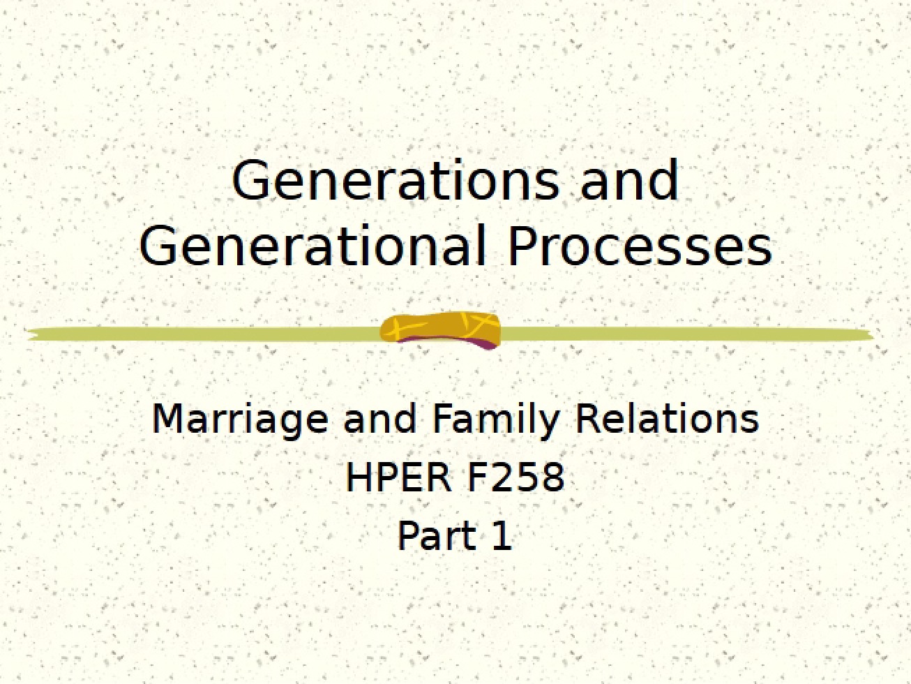 Processes of Generations
