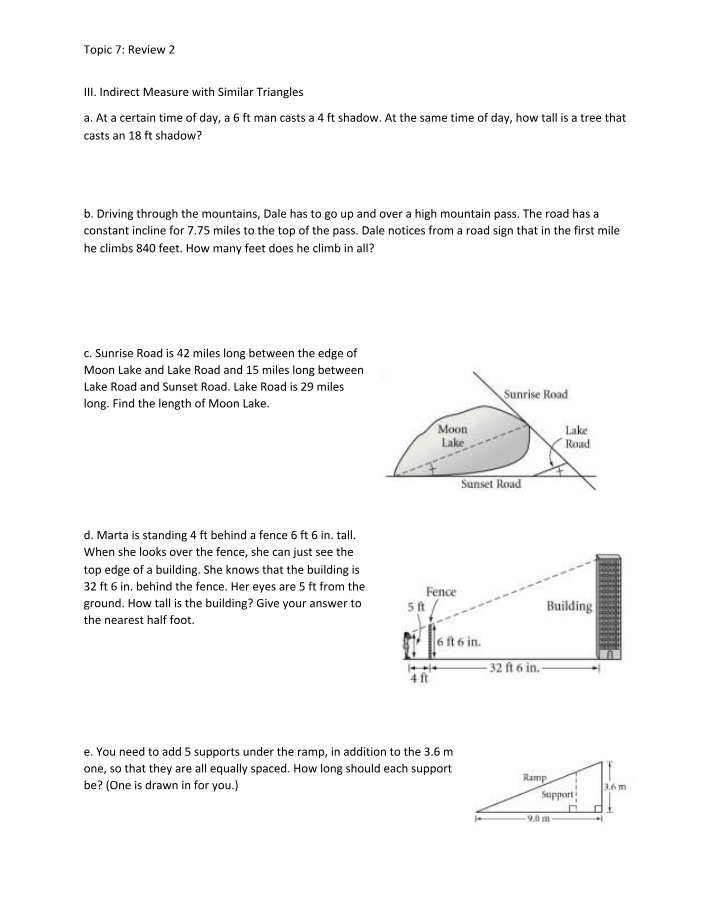 Review 2 for Geometry Topic 7