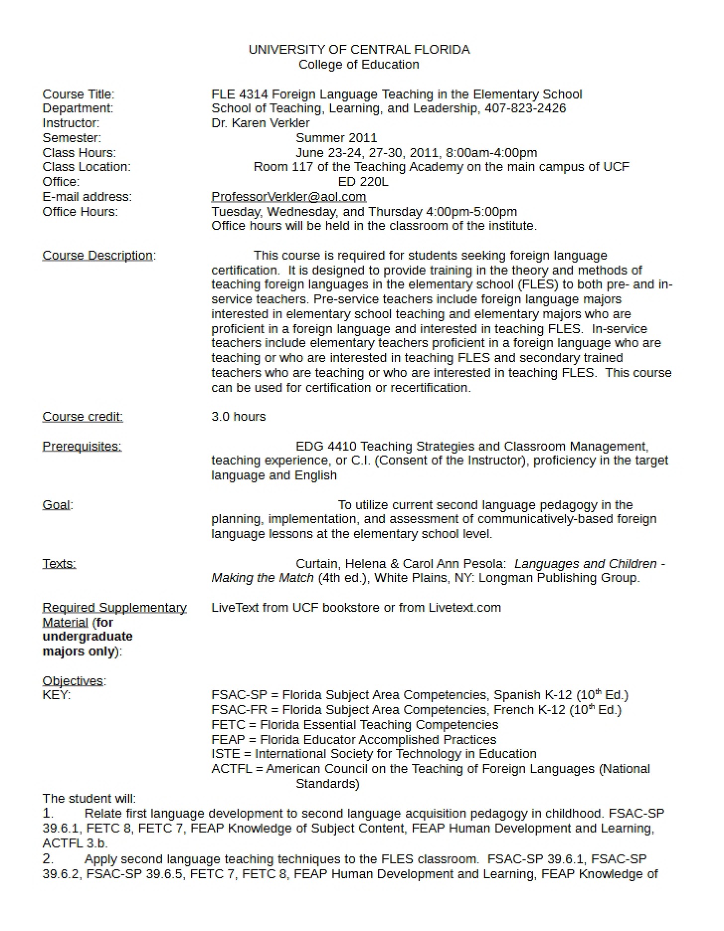 Syllabus (FLE 4314)