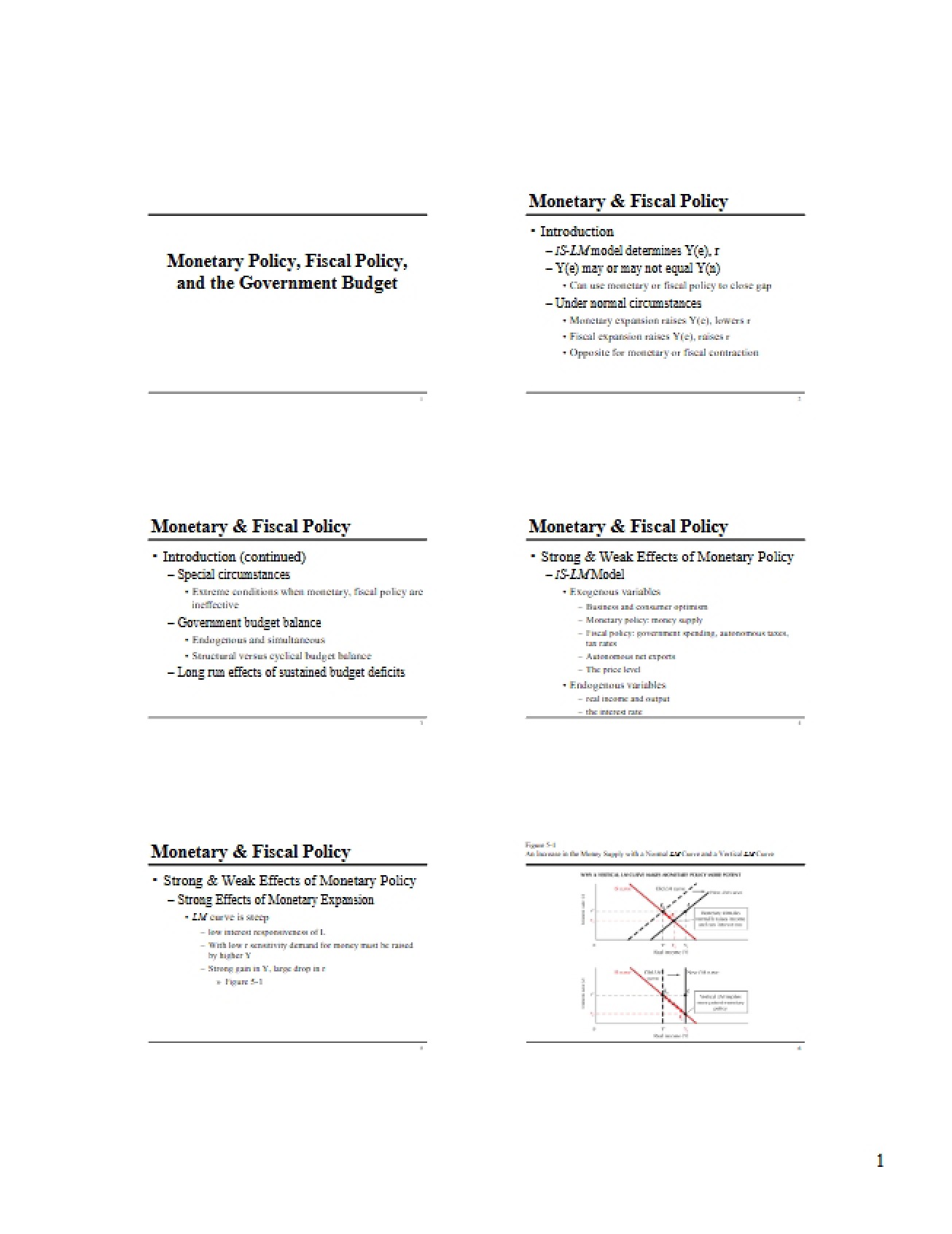 Stabilization Goals Low Unemployment and Inflation