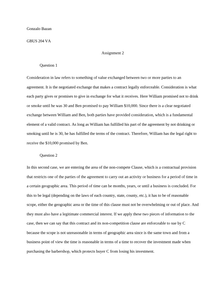 Business Law Assignment 2