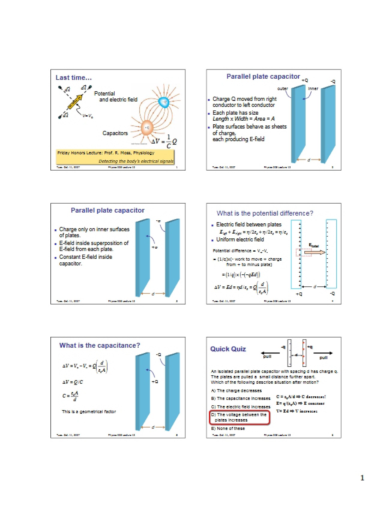 Capacitor with Parallel Plates