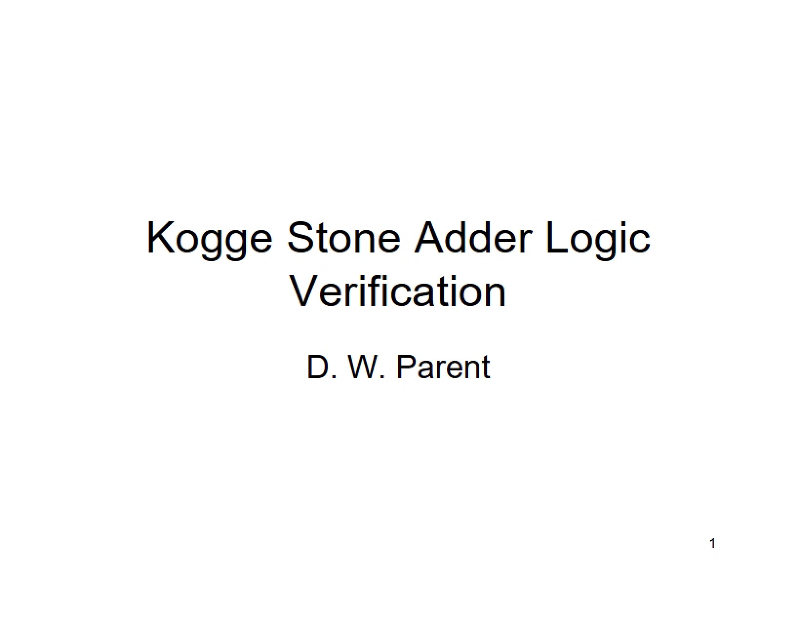 Verification of E-Adder