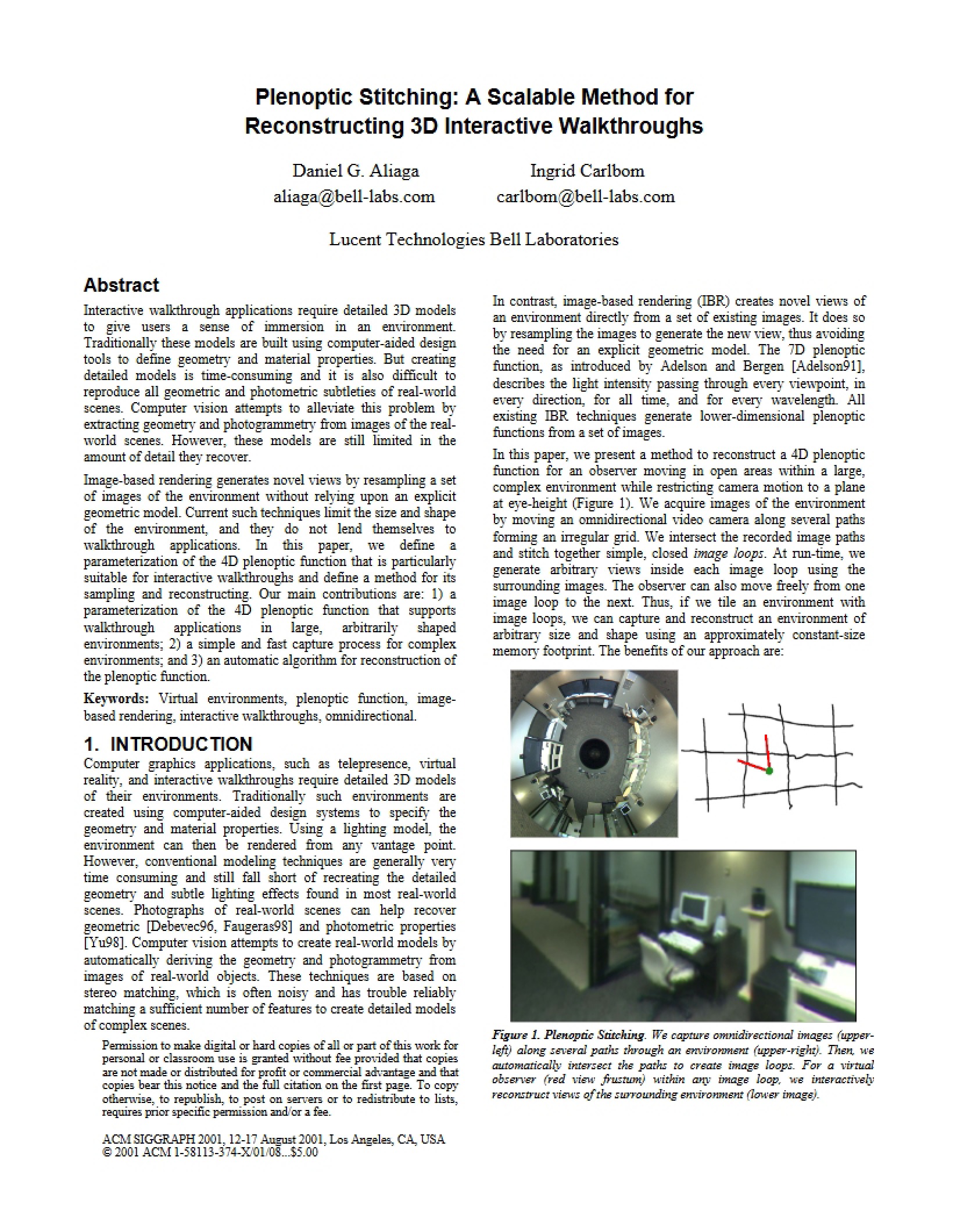 Scalable Method for Plenoptic Stitching
