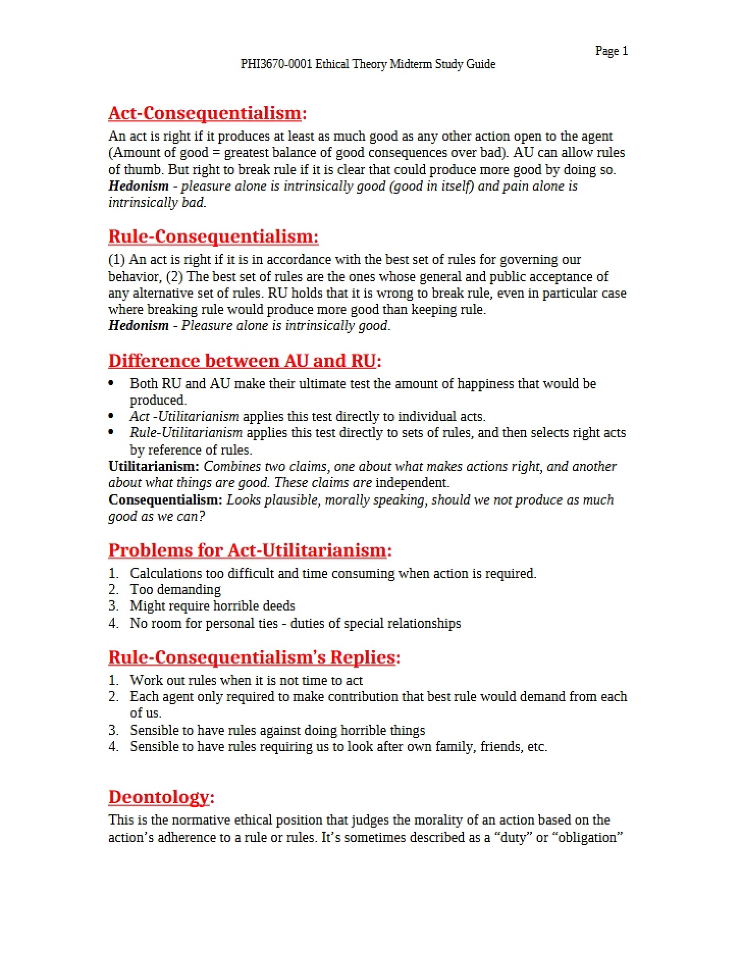 Theory of Ethics