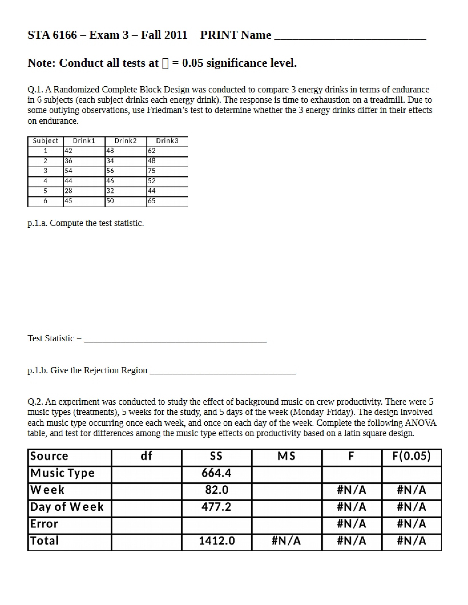 Fall 2011 Exam 3