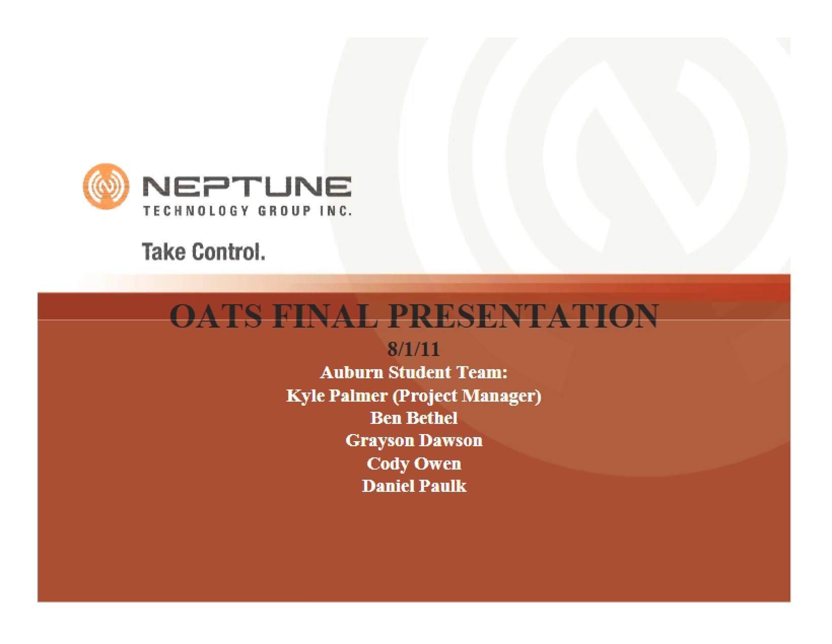 Summer 2011 Final Presentation - Neptune