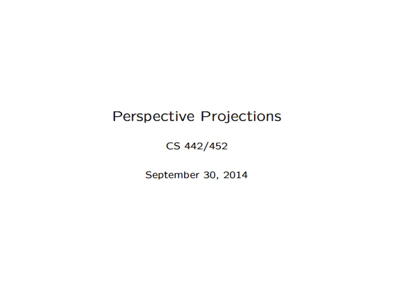 Projections in Perspective