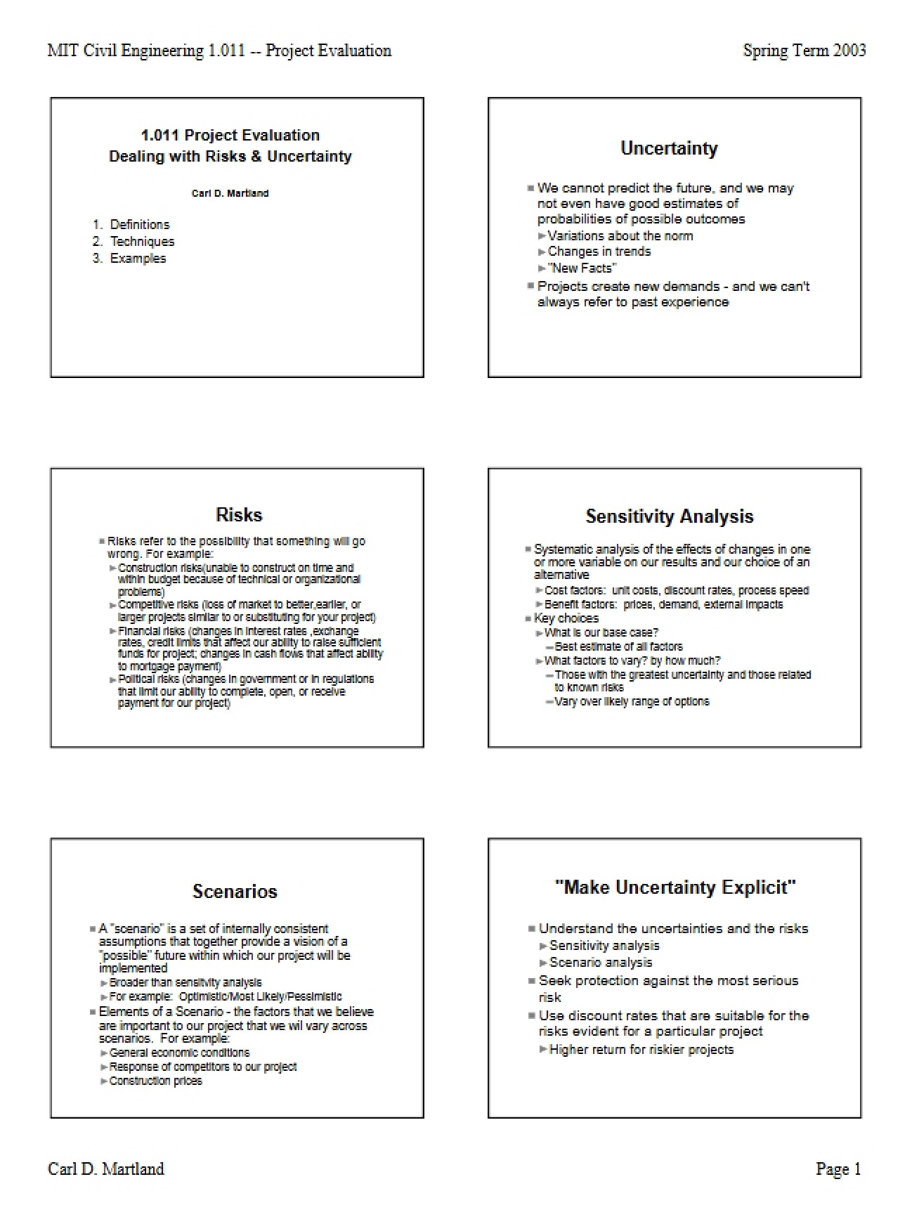 Uncertainty and Risk Management