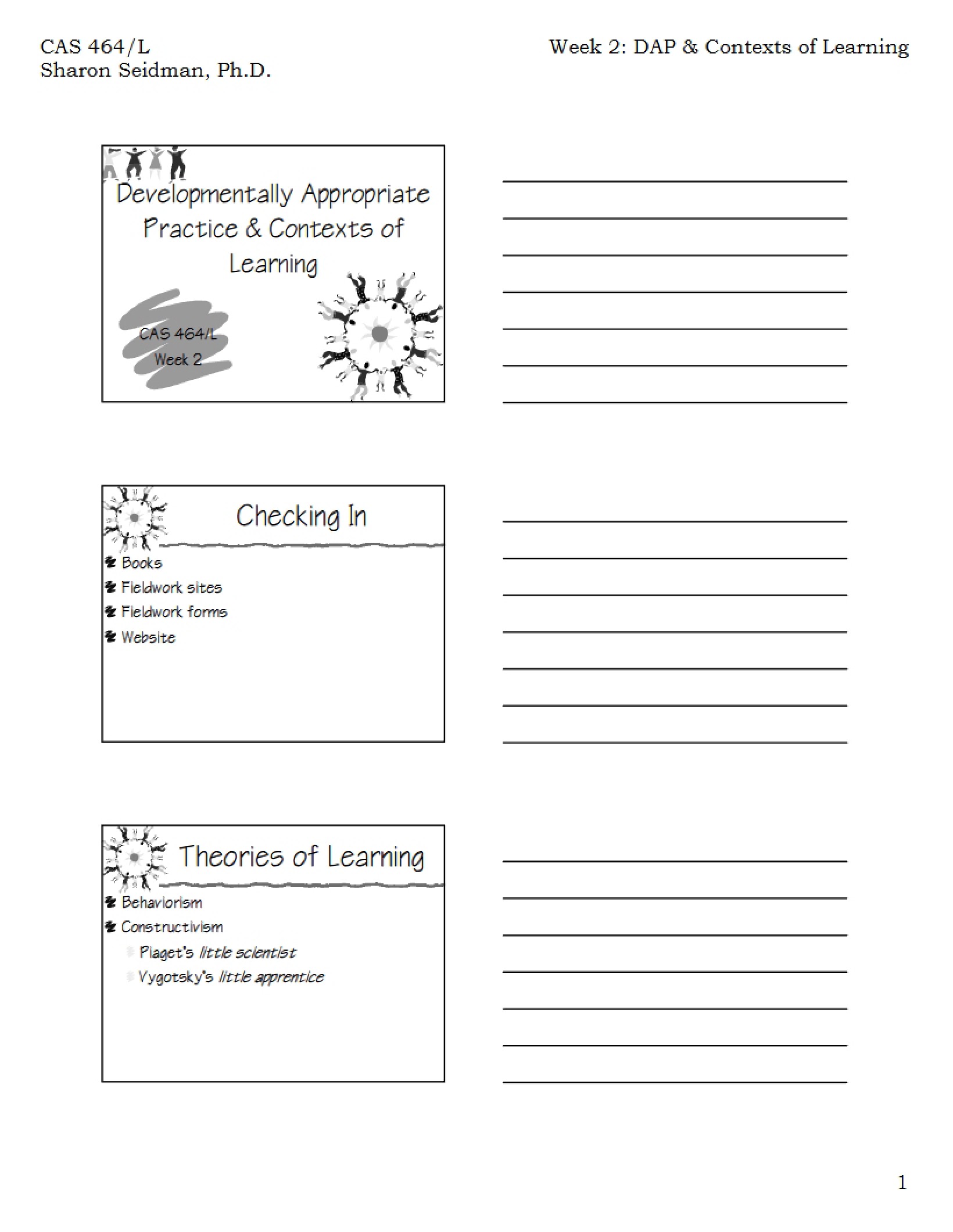 Learning Contexts and DAP (Week 2)