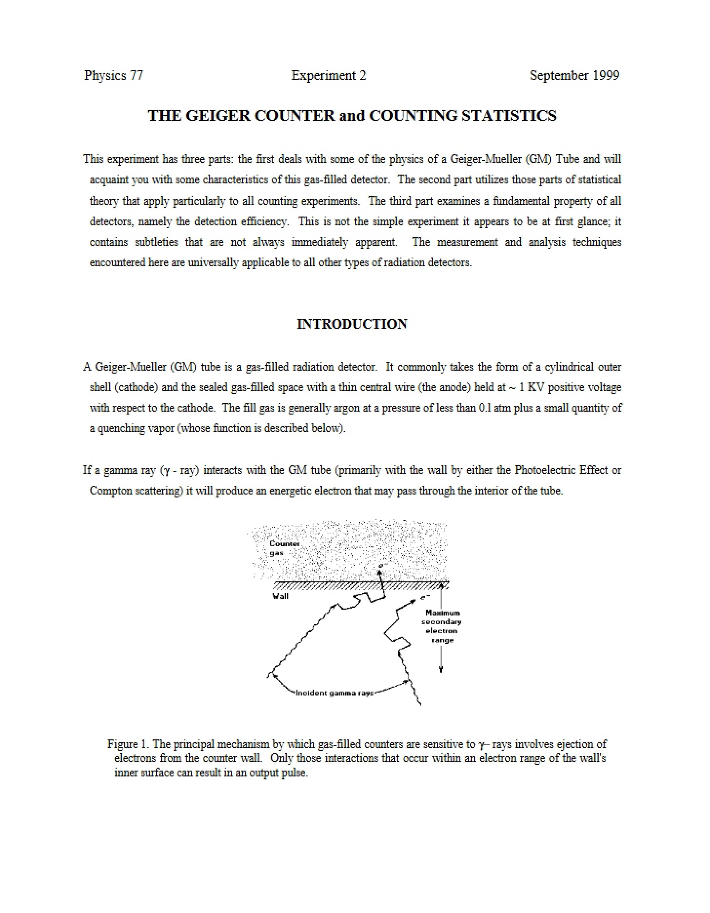 Counting Statistics and Geiger Counters