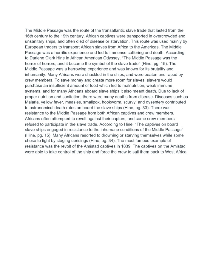 The Middle Passage - Brutality, Suffering, and Resistance