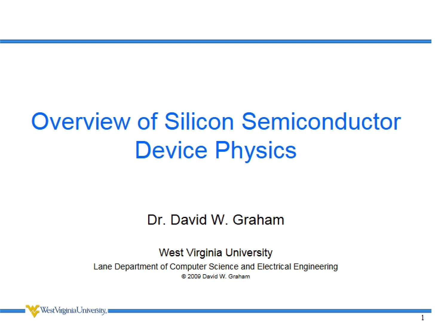 Physics of Silicon Semiconductor Devices Overview