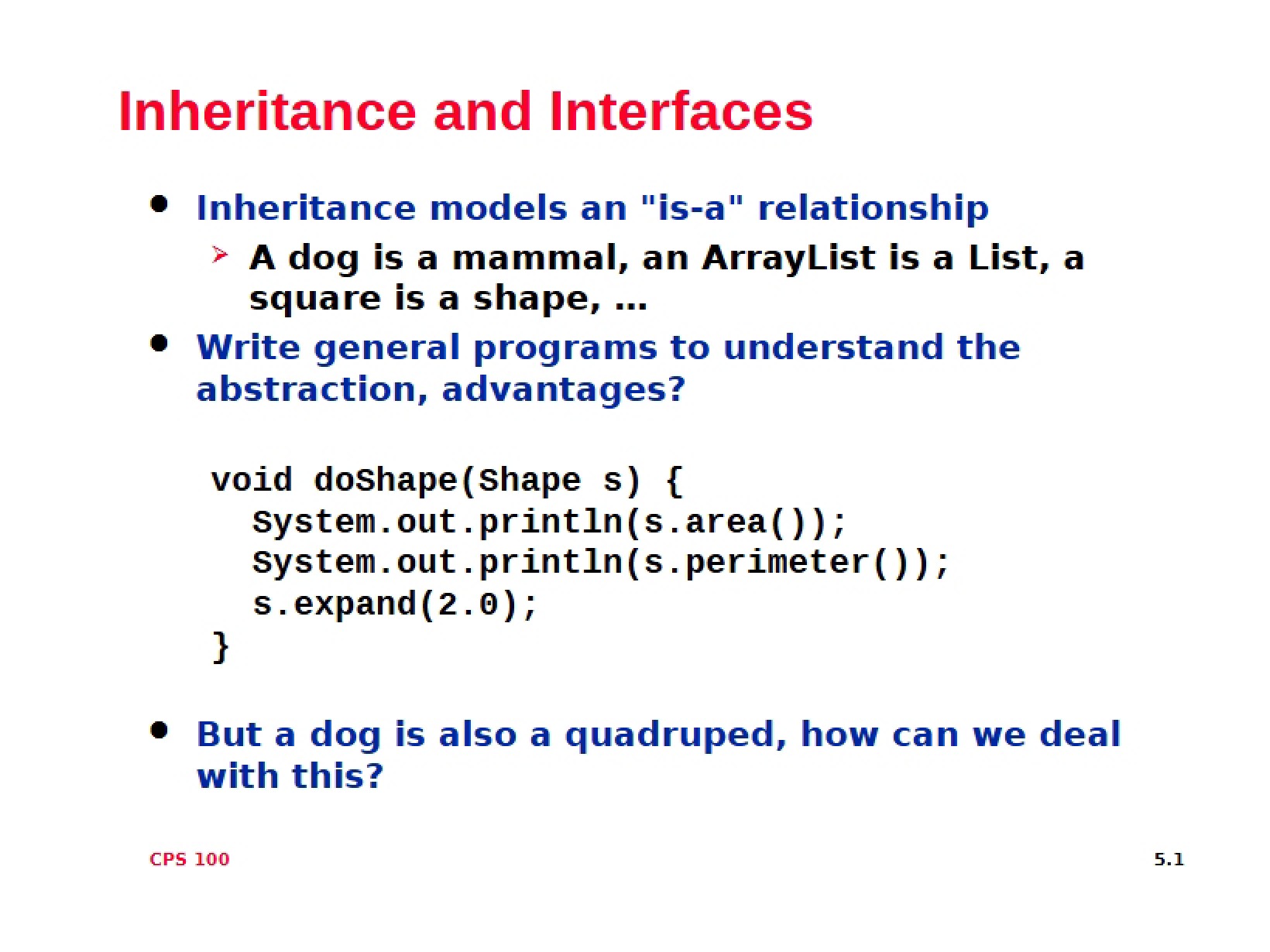 Using Interfaces and Inheritance