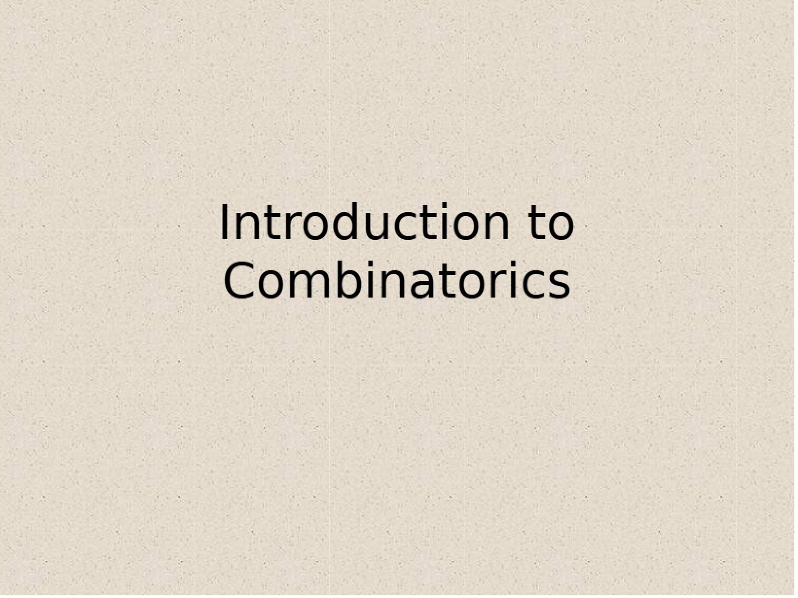 Beginning Combinatorics