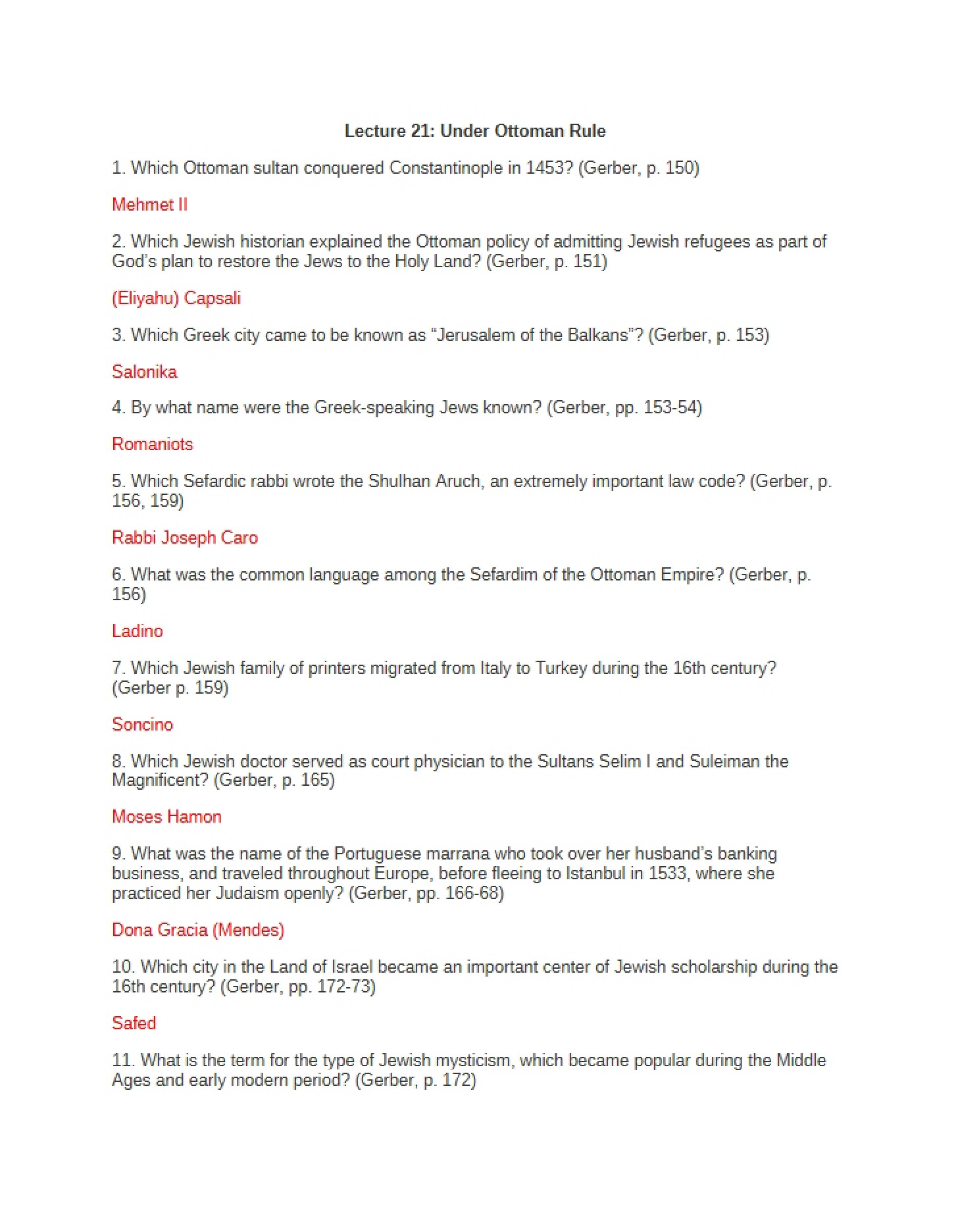Ottoman Rule Lecture 21