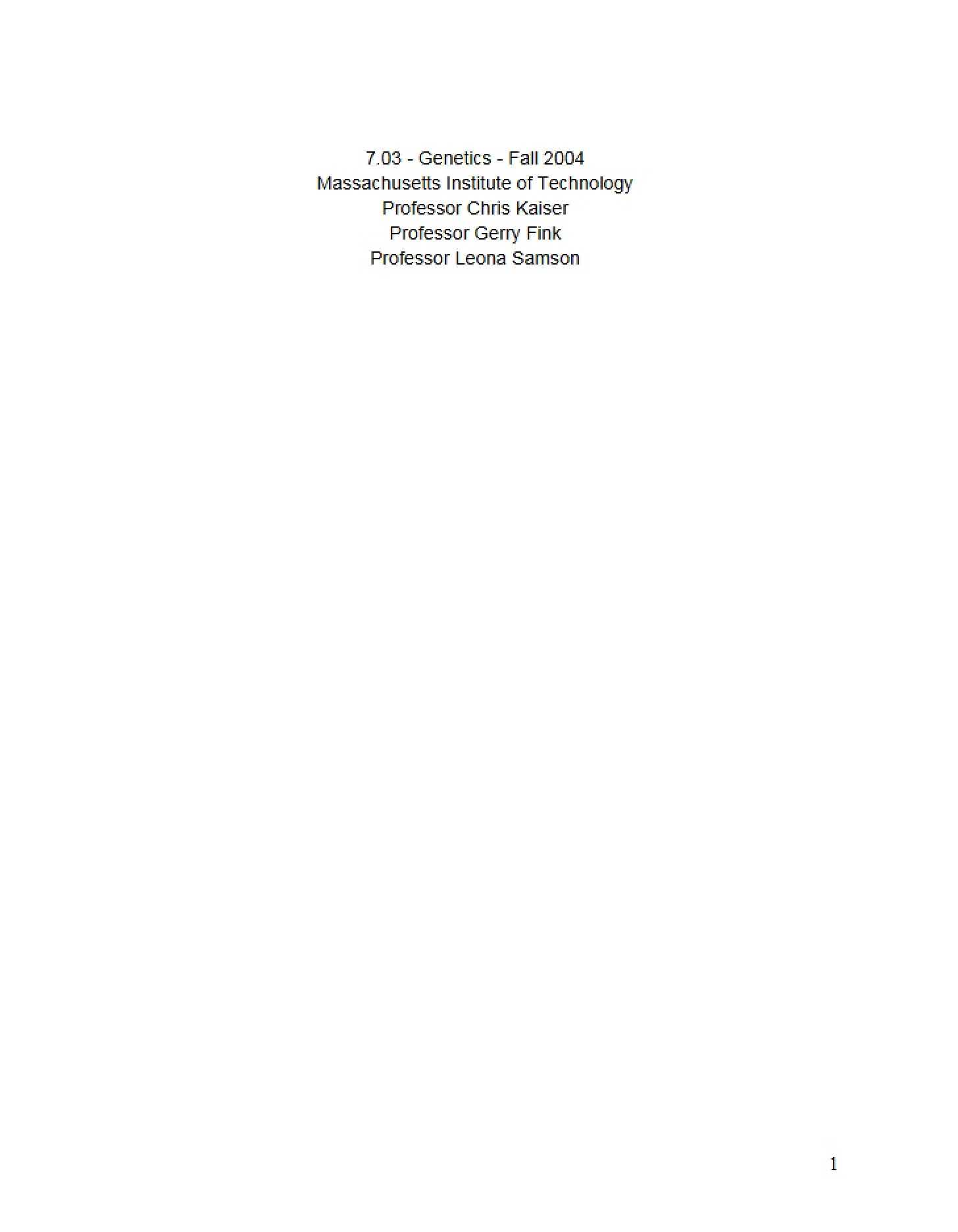 Student Guide for Study