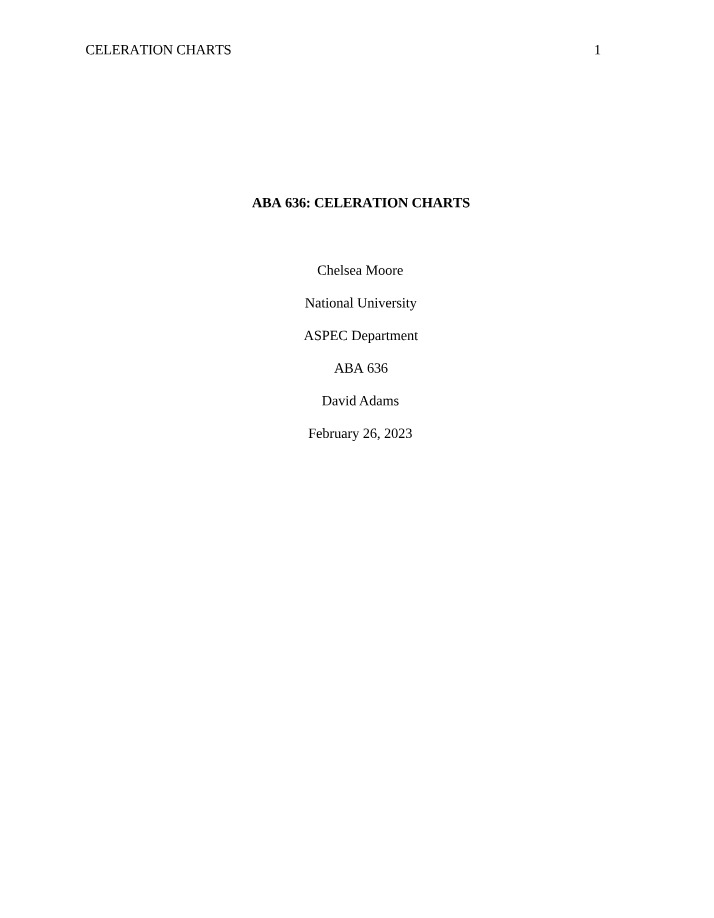 Guide to Celeration Charts for ABA 636 Students