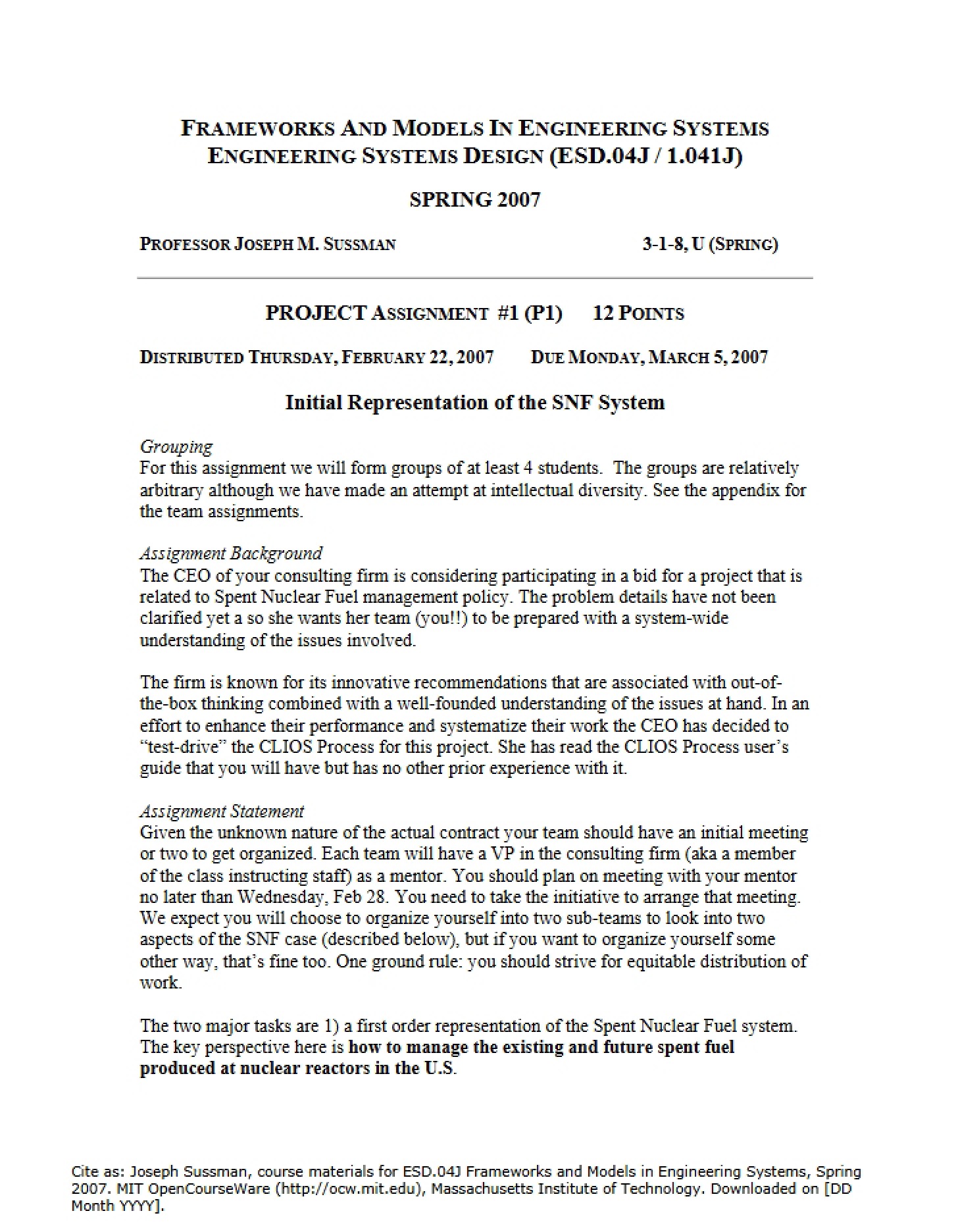 Assignment for ESD 04J