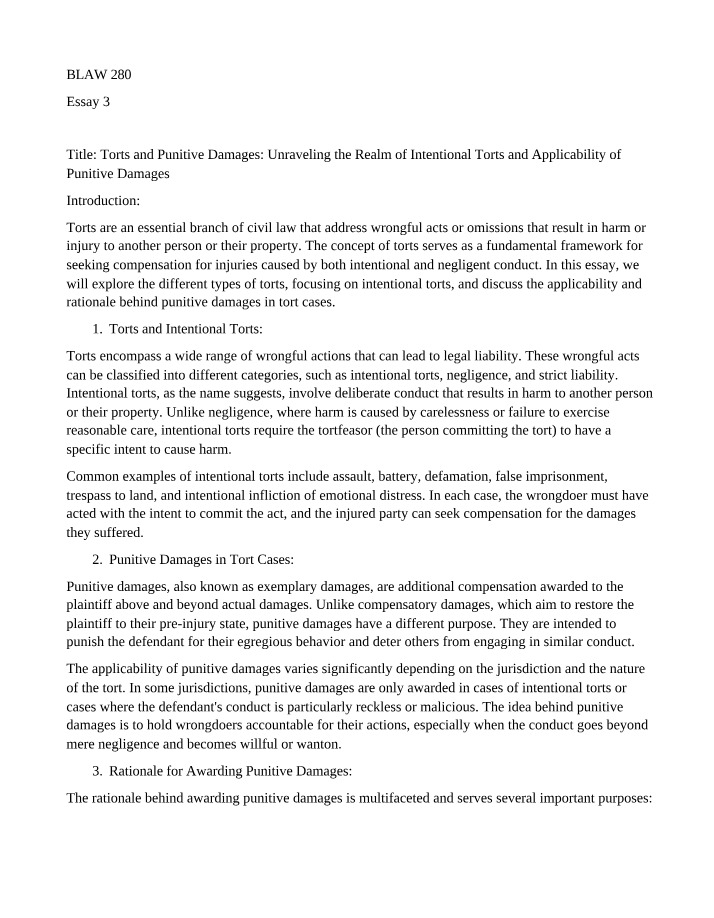 Essay 3 for BLAW 280