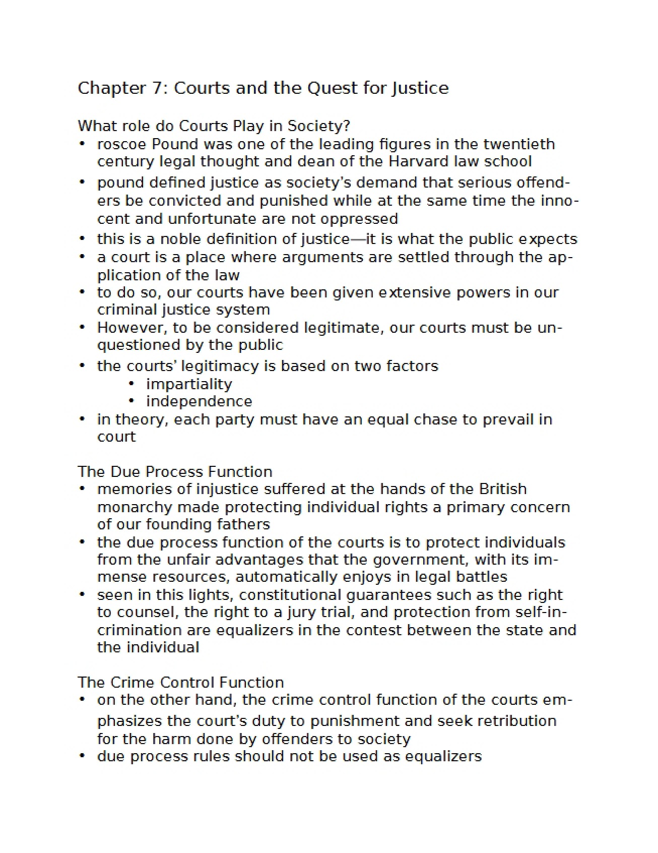 Quest for Justice in Courts Chapter Seven