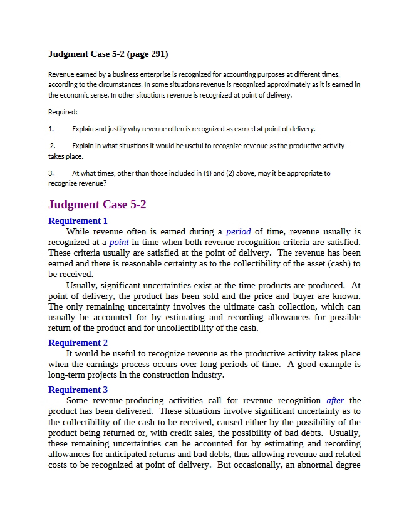 Judgment in Accounting