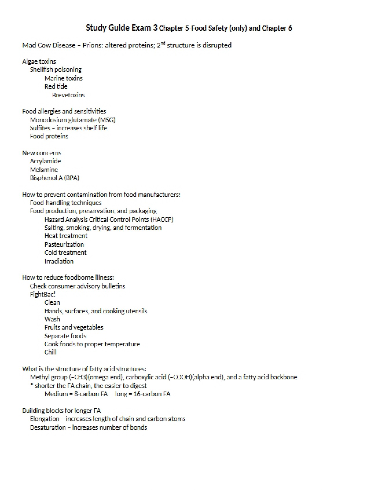 Human Nutrition Exam 3