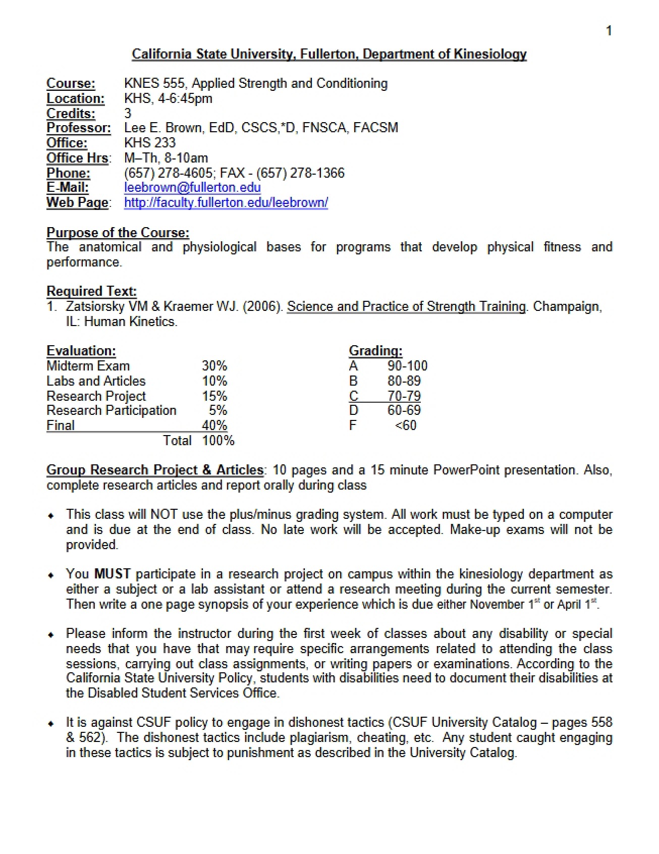 Applied Strength Syllabus
