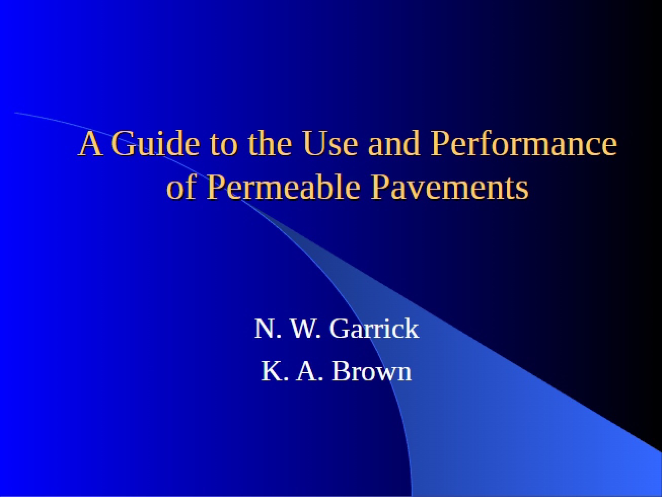 Guide to Use and Performance