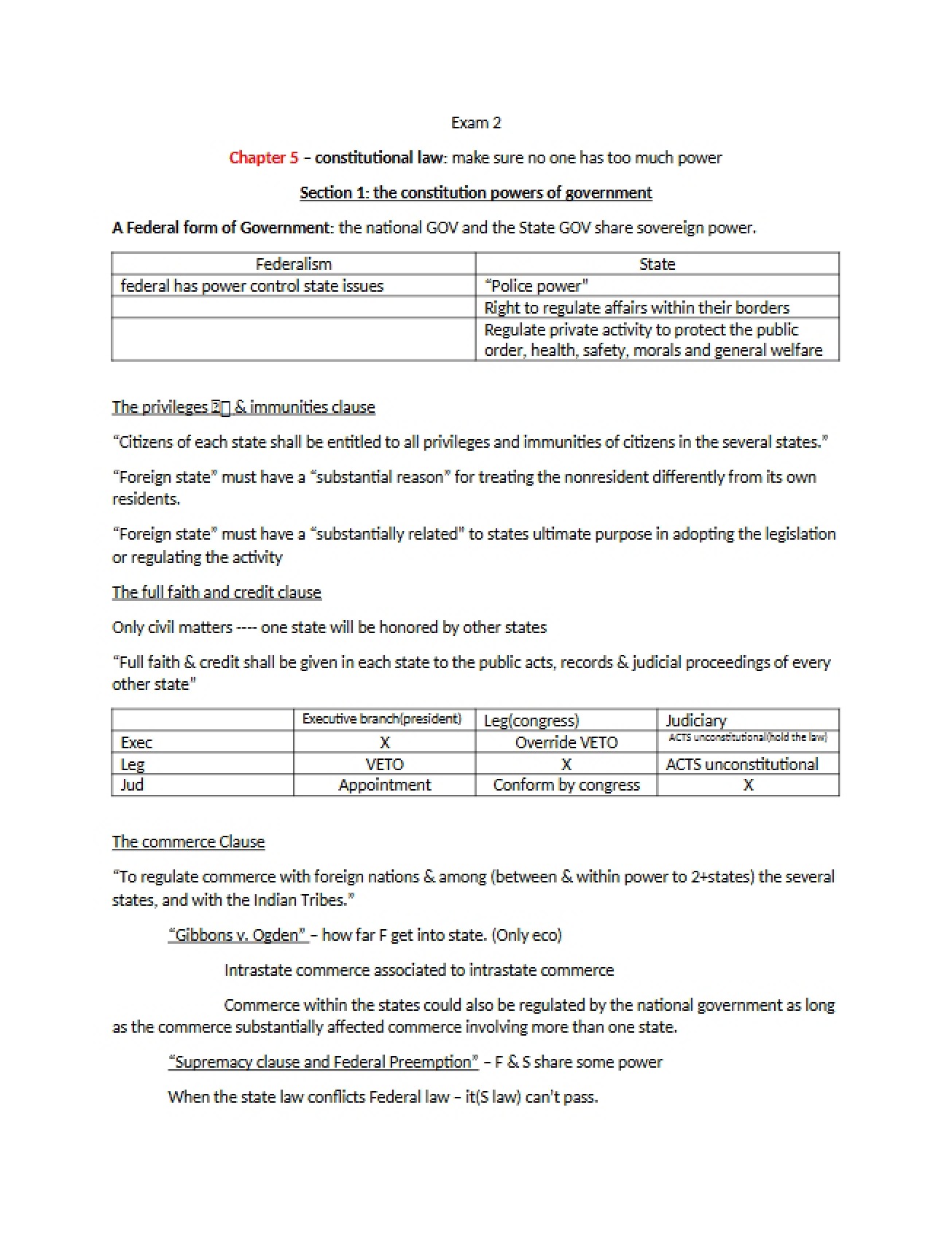 Examination Two