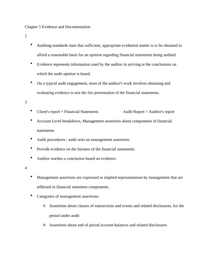 Audit Evidence and Documentation - Key Concepts