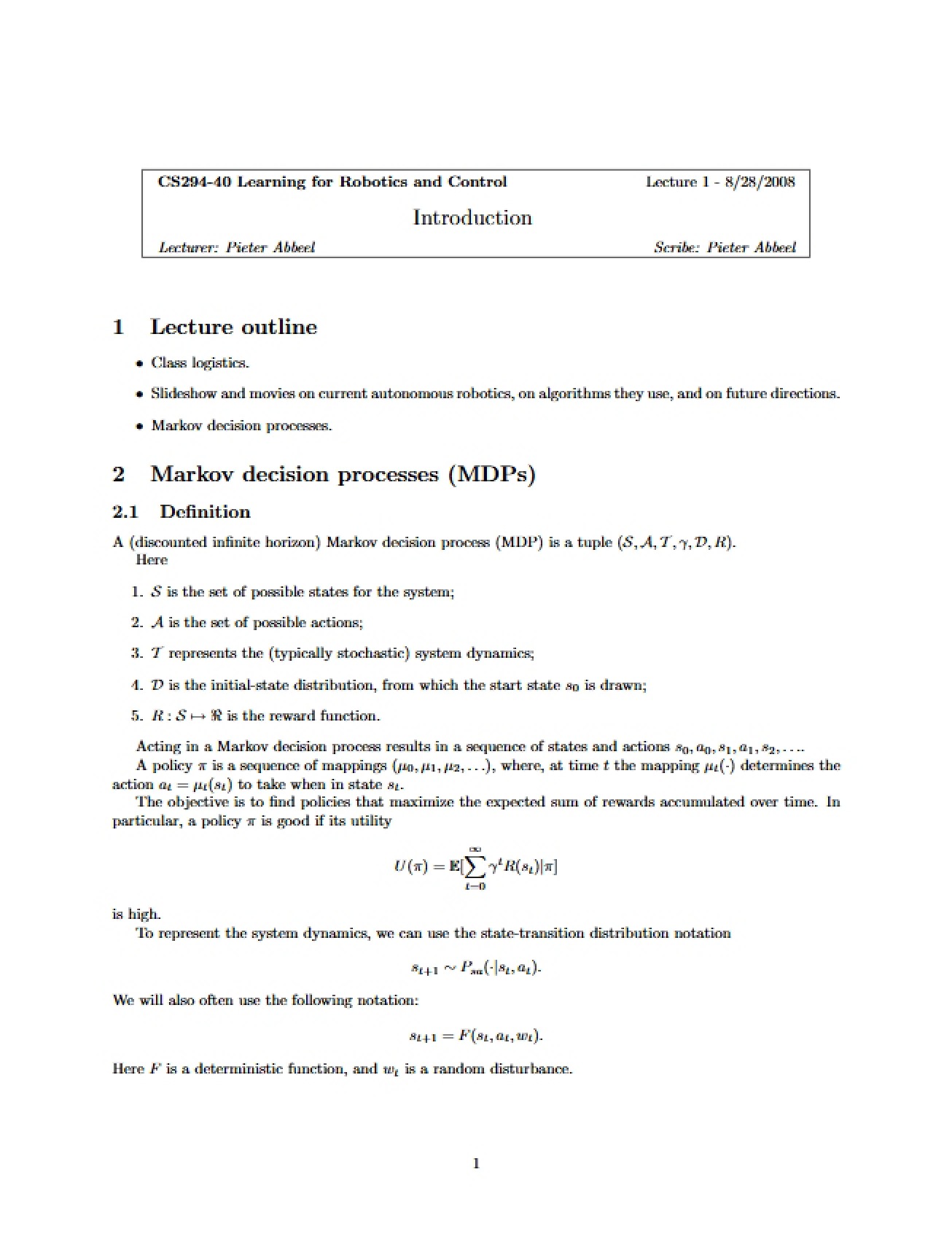 Introduction to Special Topics