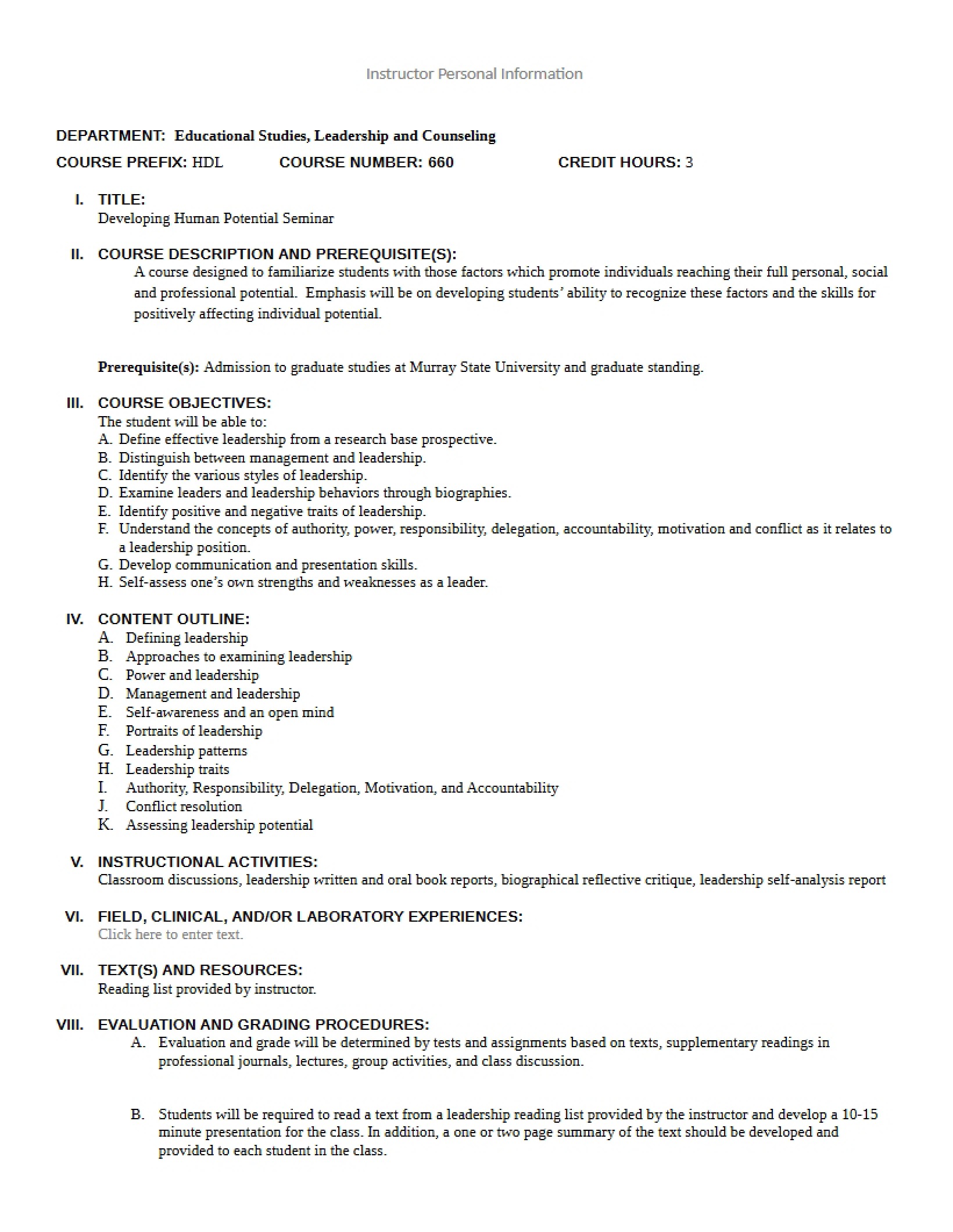 Syllabus