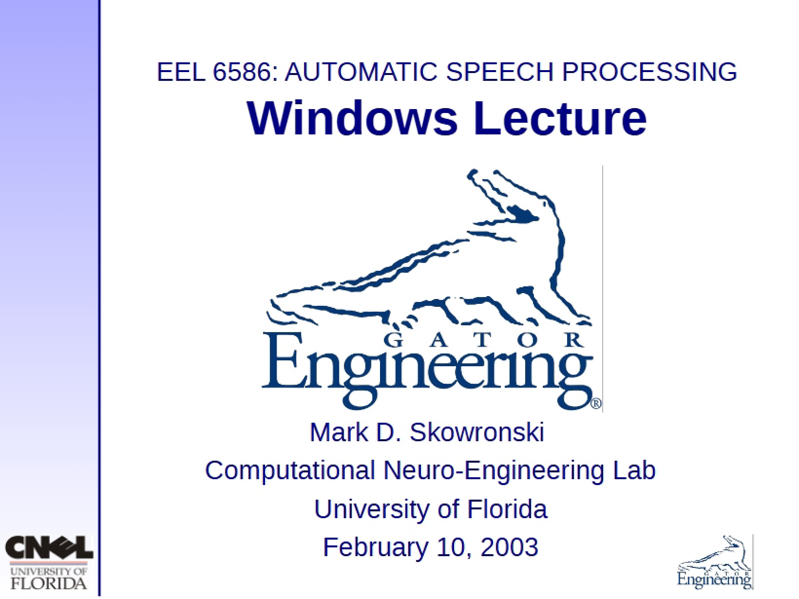 Lecture on Windowing