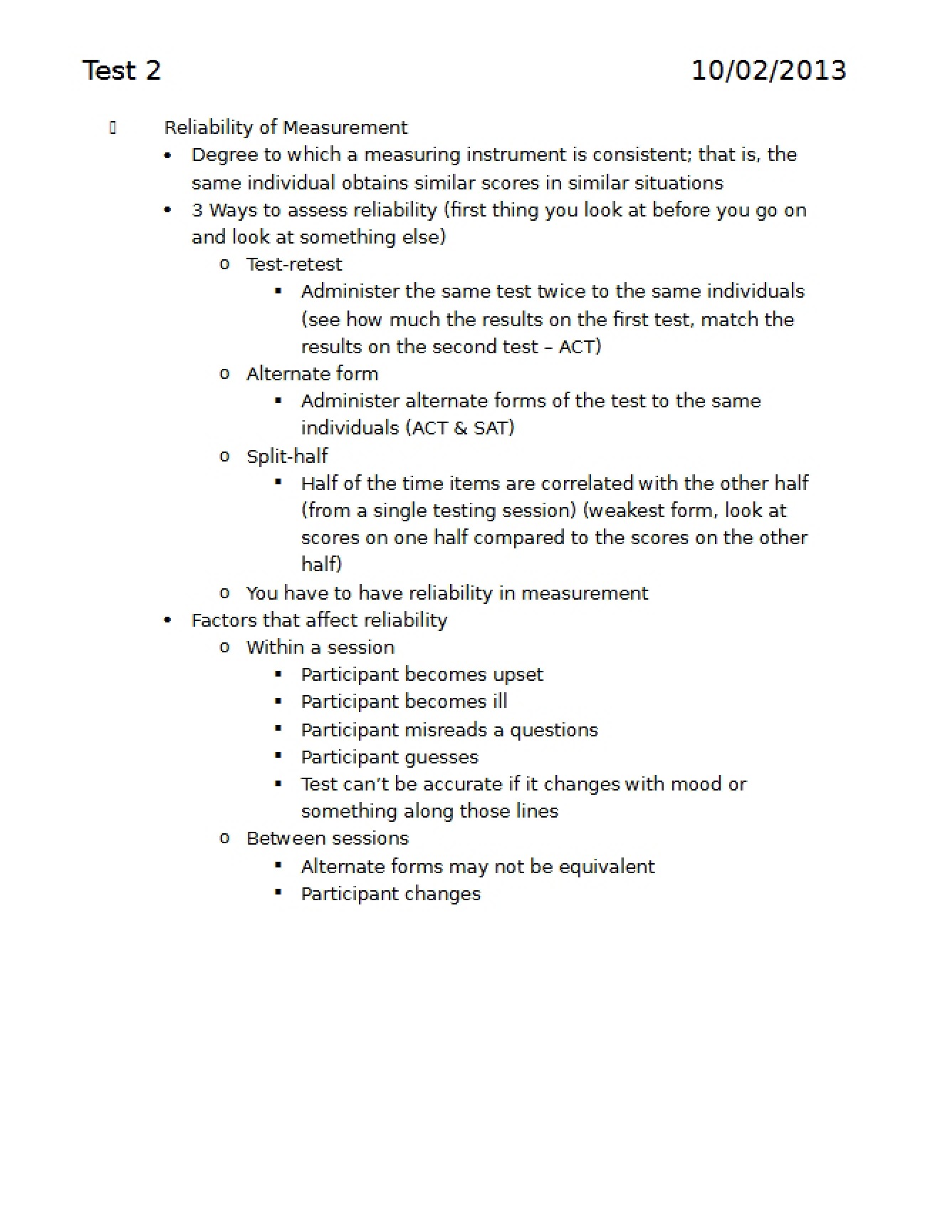 Exam Two