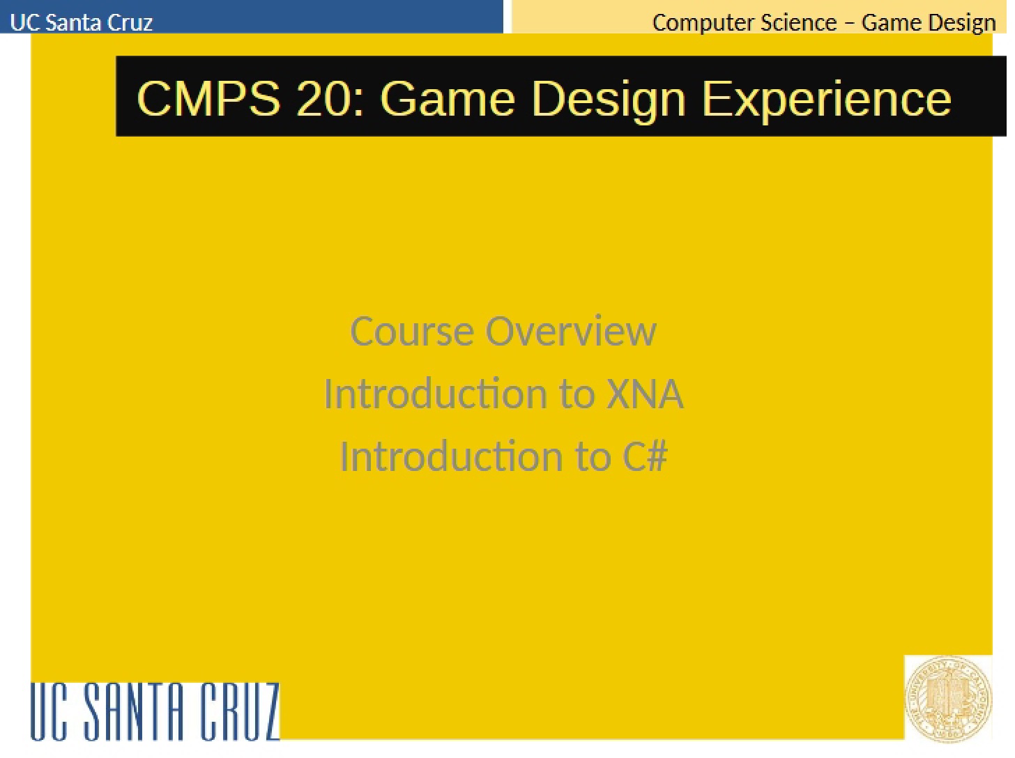 XNA Framework Introduction