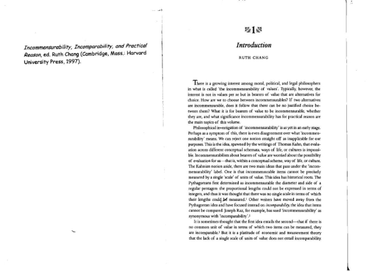 Introduction to Incommensurability