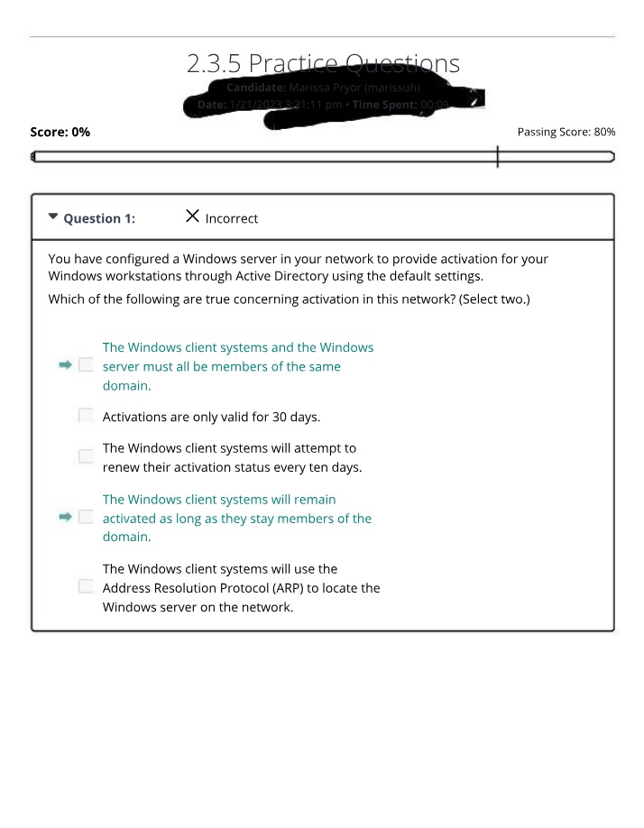 Practice Questions for Windows Activation