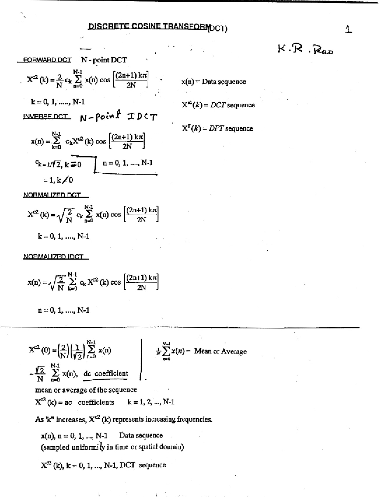Transform Discrete Cosine