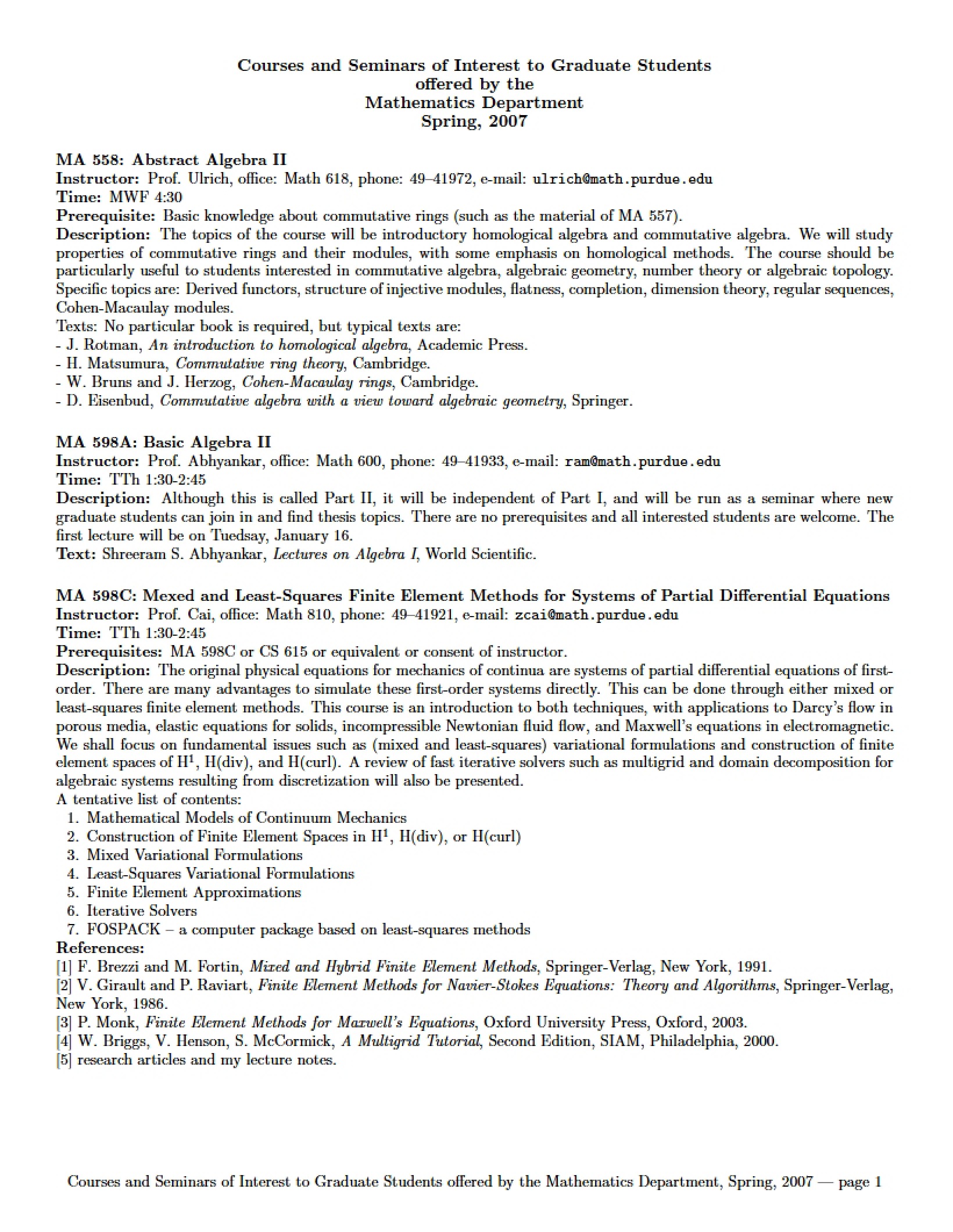 Abstract Algebra II Syllabus
