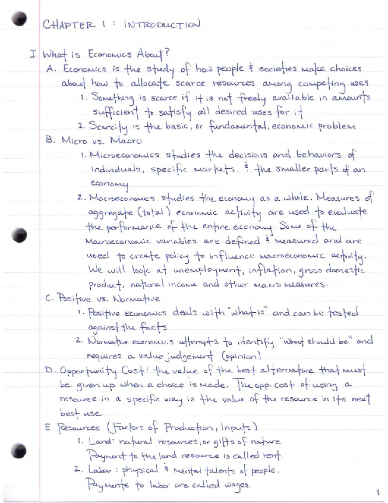 Macroeconomics Class Notes