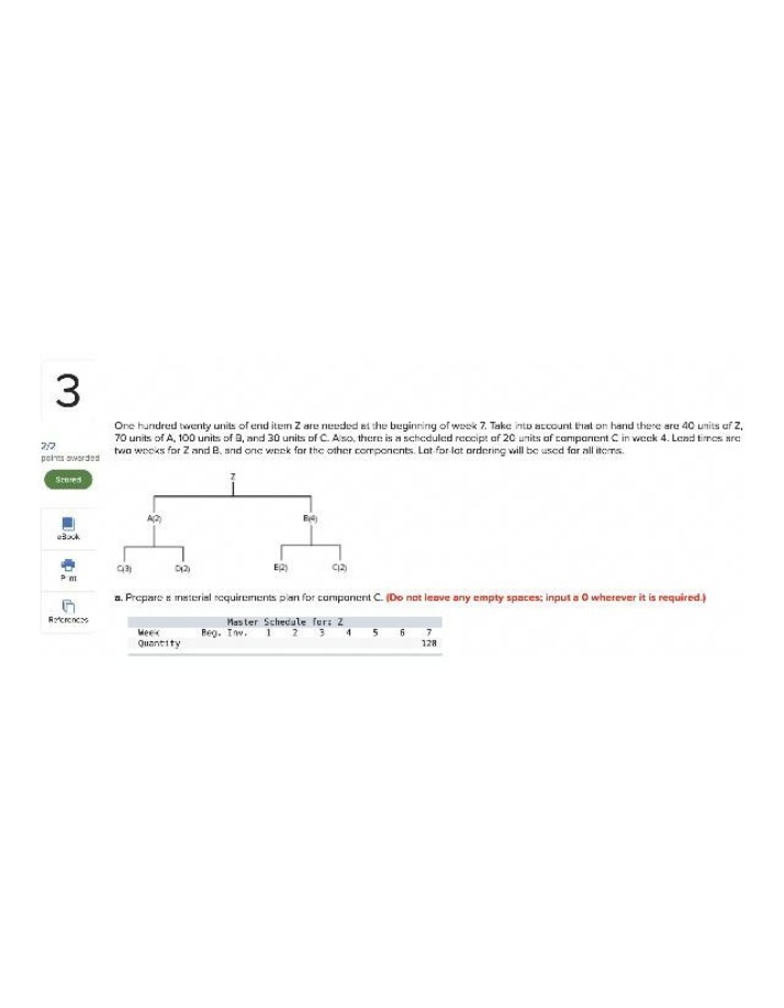 Component C Material Requirements Plan
