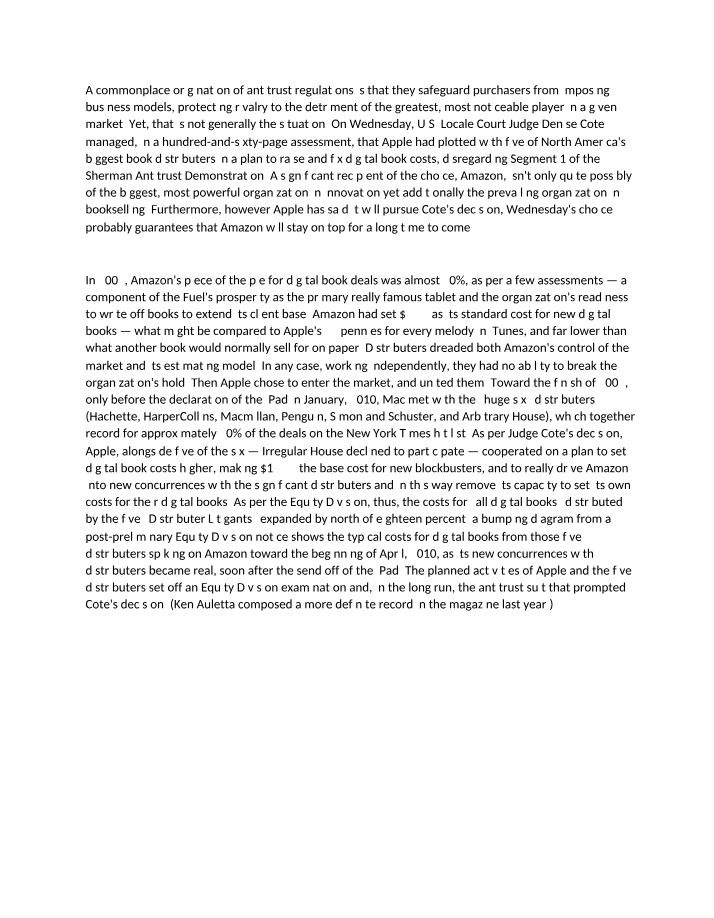 Safeguarding Purchasers through Antitrust Regulations