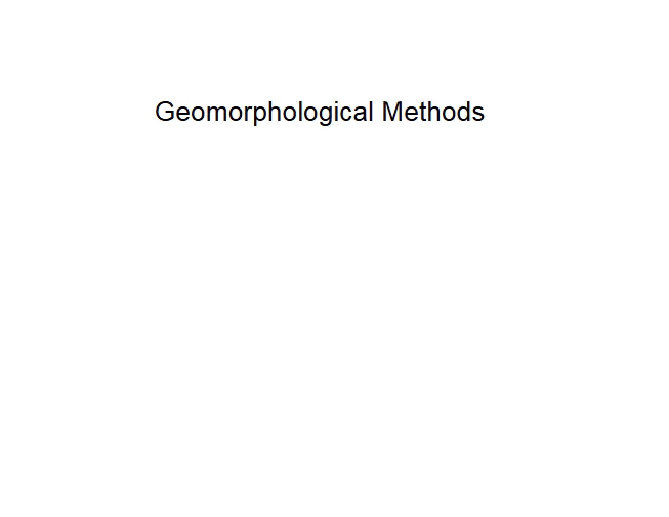 Methods in Geomorphology